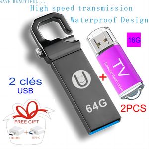 Clé USB 64 Go + 16 Go pour TV